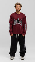 Jersey Longsleeve Top - Burgundy