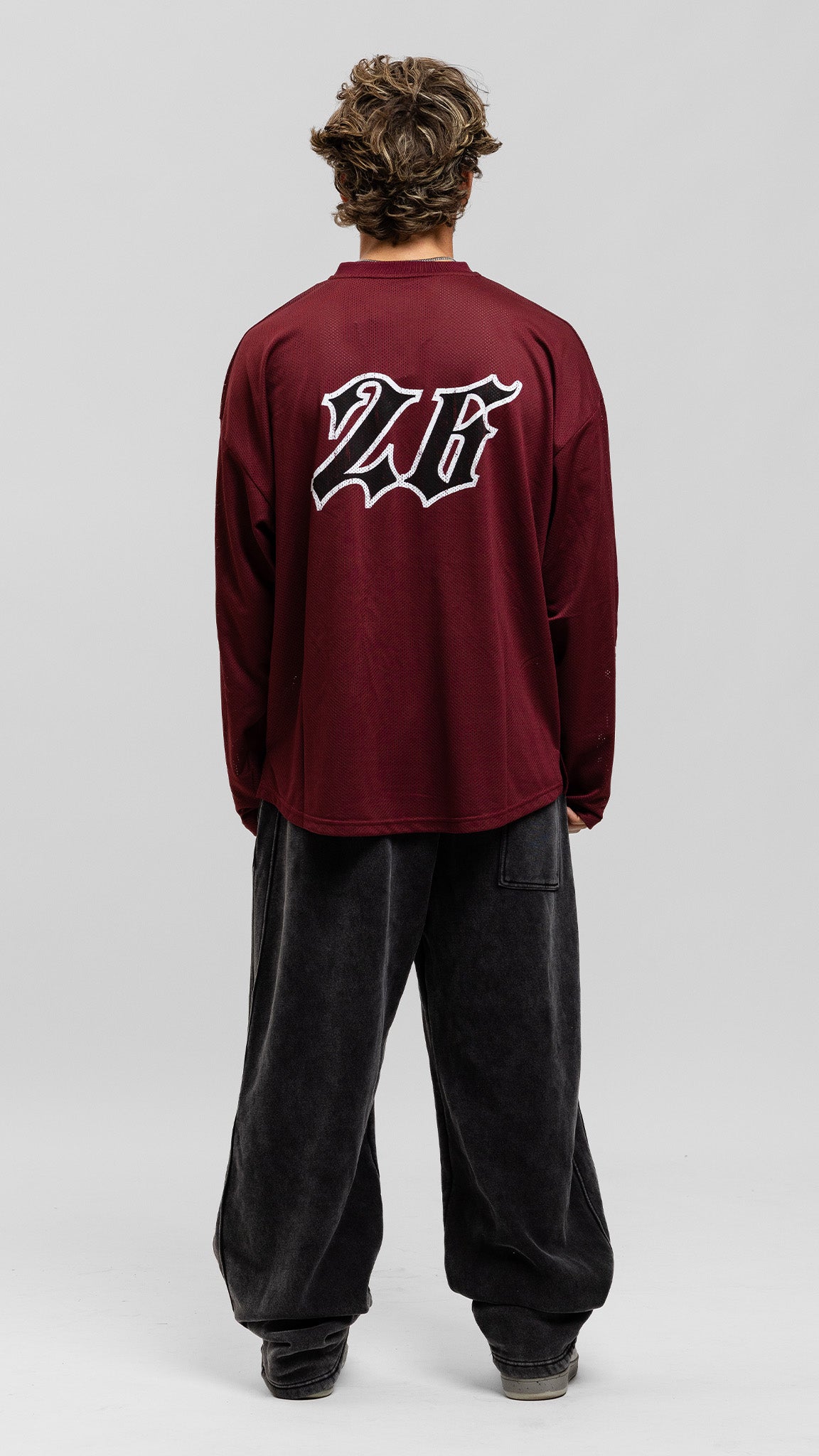 Jersey Longsleeve Top - Burgundy