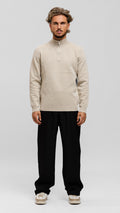 Half Zip Knit - Sand