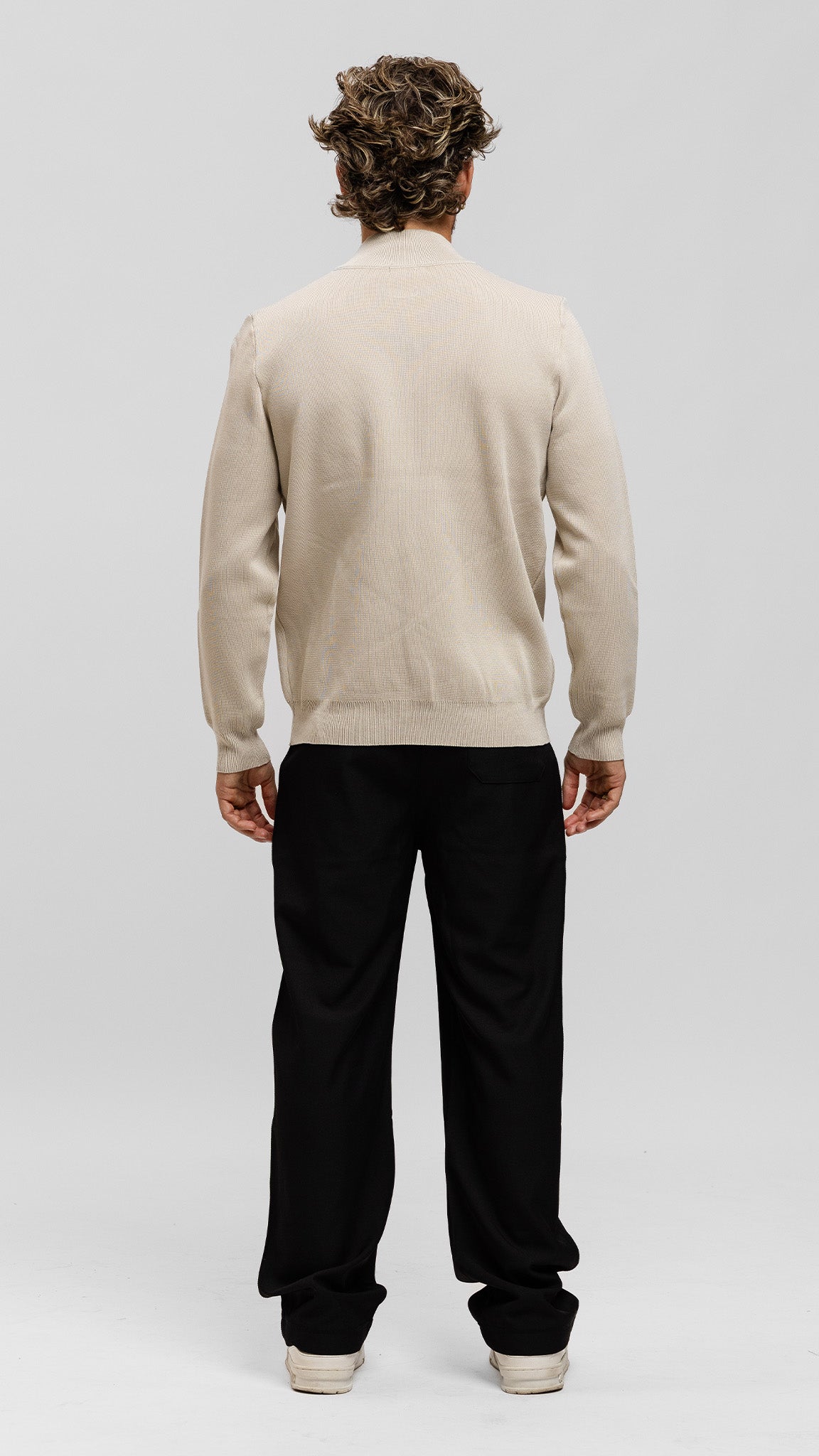 Half Zip Knit - Sand