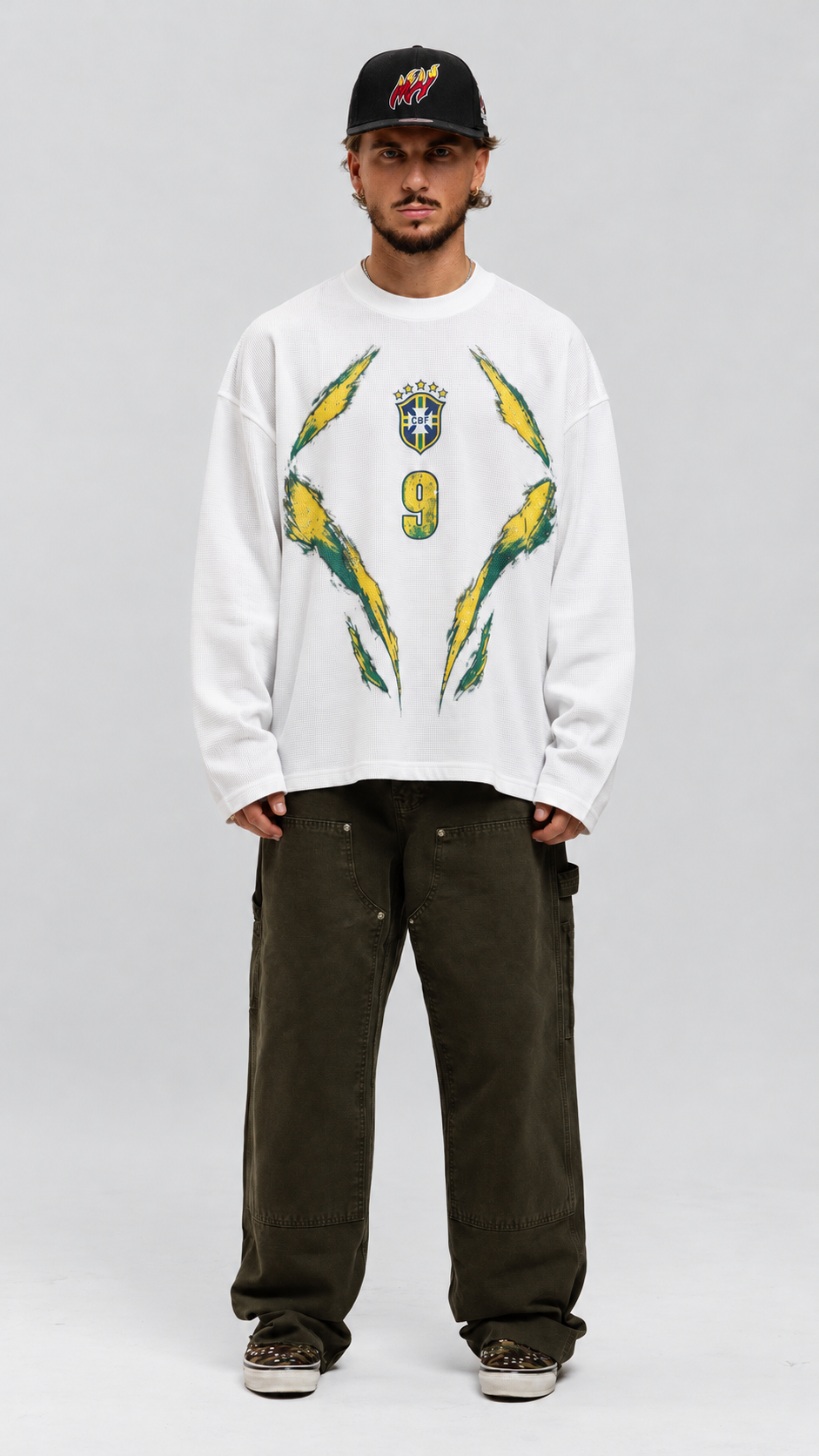 PRE-ORDER TIZZA x BRASILIA WAFFLE LONGSLEEVE 'WHITE'