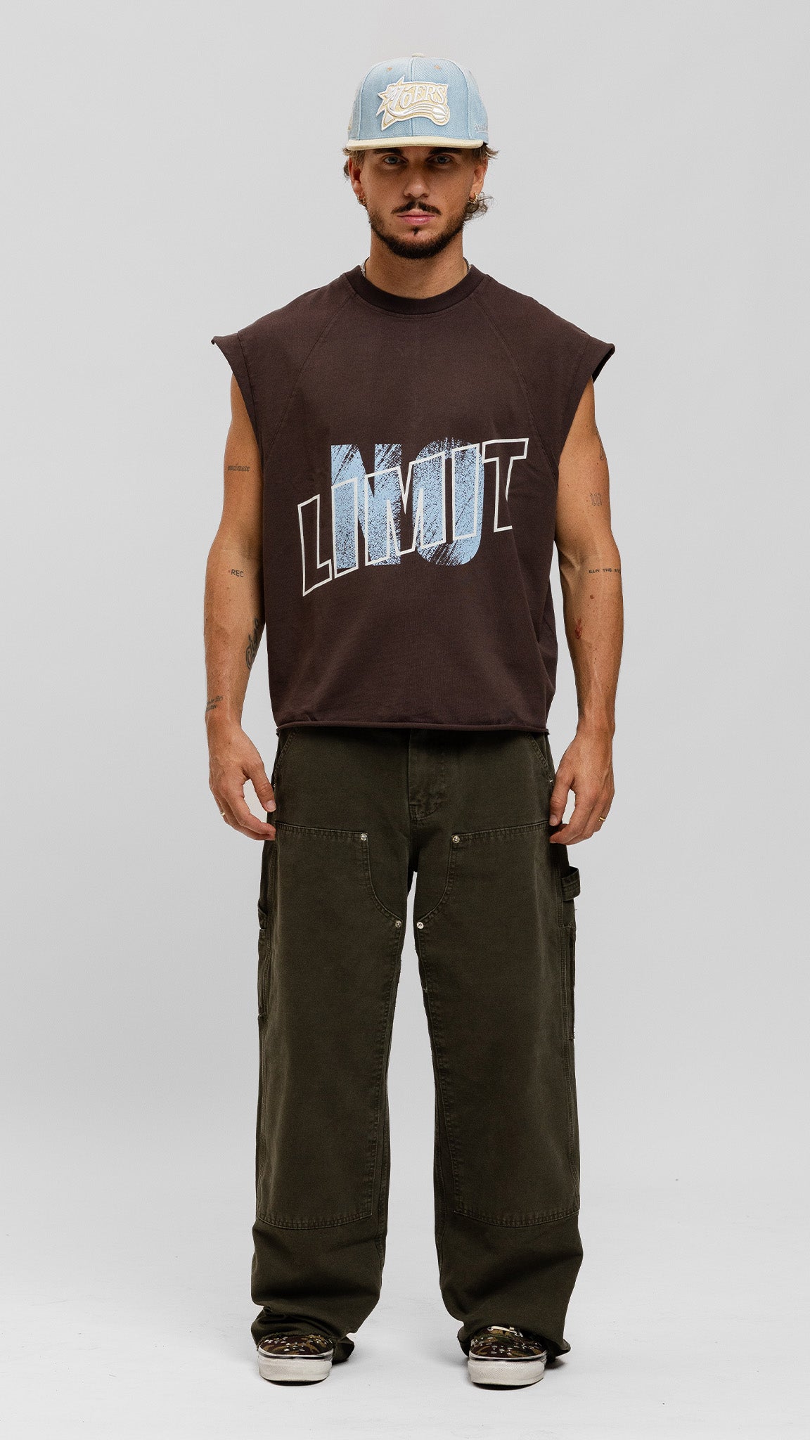 Couchella Sleeveless Tee Brown