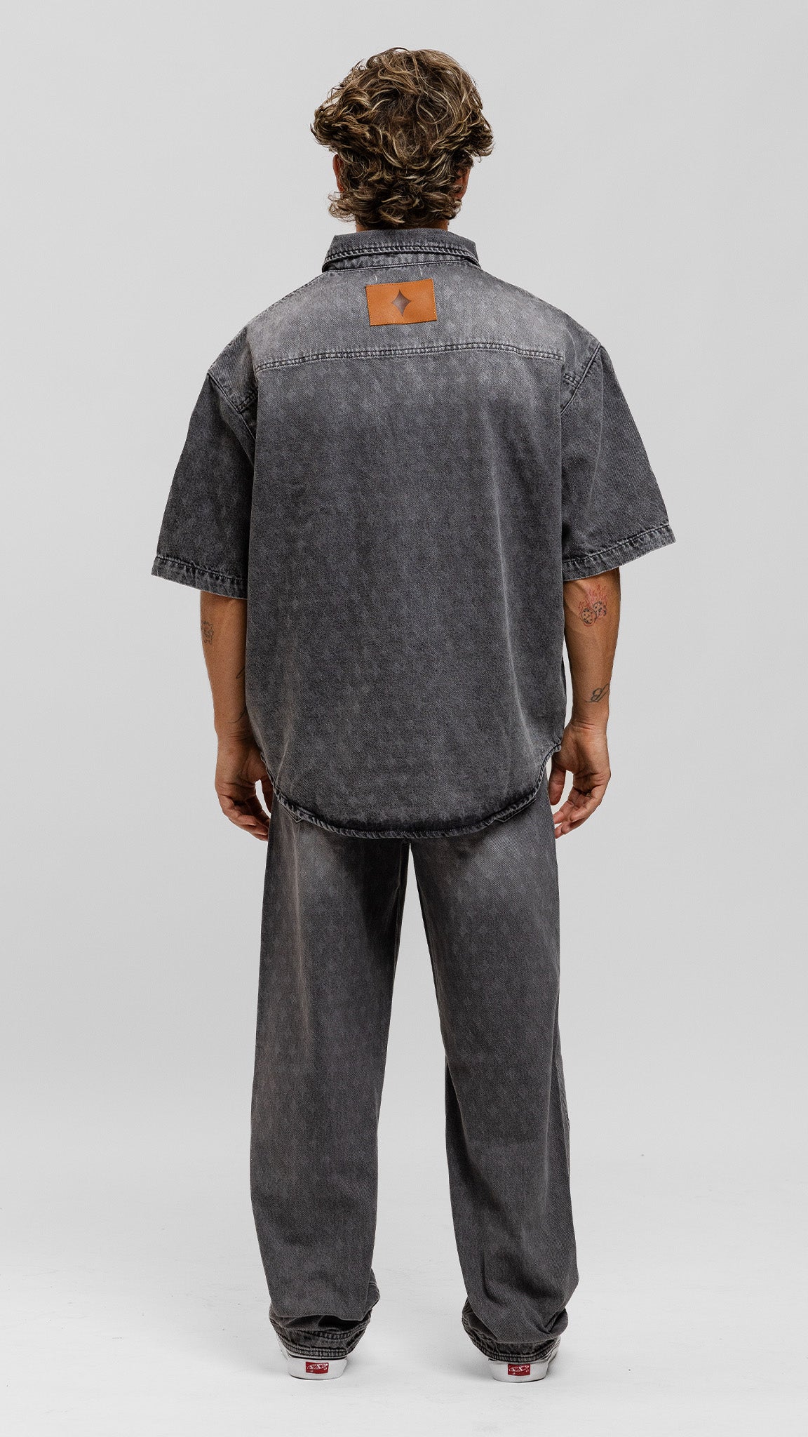 Monogram Shirt Denim Washed Grey